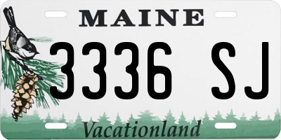 ME license plate 3336SJ