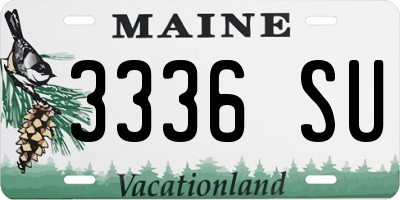 ME license plate 3336SU