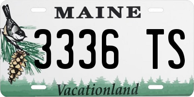 ME license plate 3336TS