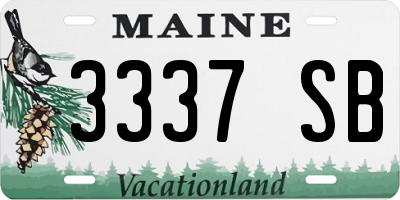 ME license plate 3337SB