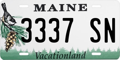ME license plate 3337SN