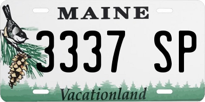 ME license plate 3337SP