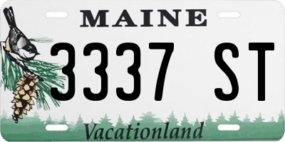 ME license plate 3337ST
