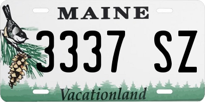 ME license plate 3337SZ