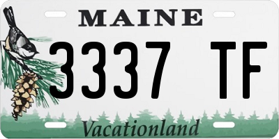 ME license plate 3337TF