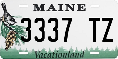 ME license plate 3337TZ
