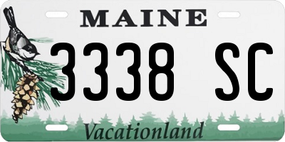 ME license plate 3338SC