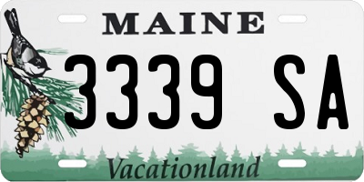 ME license plate 3339SA