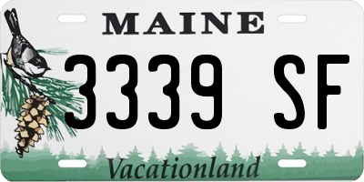 ME license plate 3339SF