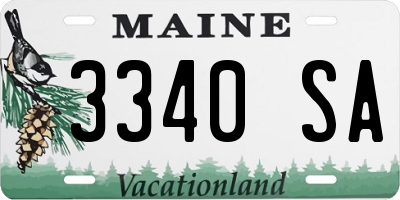 ME license plate 3340SA