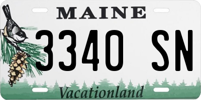 ME license plate 3340SN