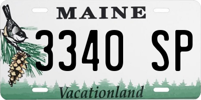 ME license plate 3340SP