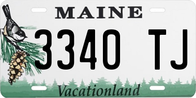 ME license plate 3340TJ