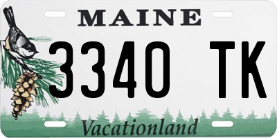 ME license plate 3340TK