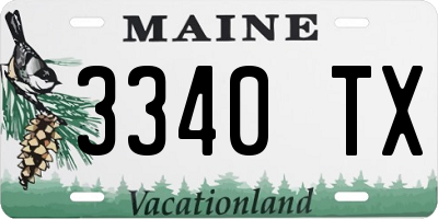ME license plate 3340TX
