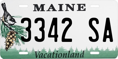 ME license plate 3342SA