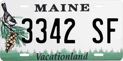 ME license plate 3342SF