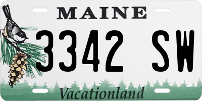 ME license plate 3342SW