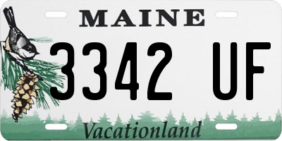 ME license plate 3342UF