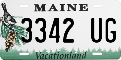 ME license plate 3342UG