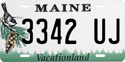 ME license plate 3342UJ