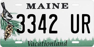 ME license plate 3342UR