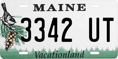 ME license plate 3342UT