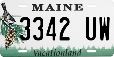 ME license plate 3342UW