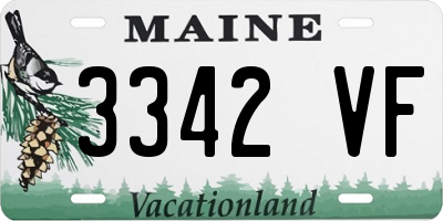 ME license plate 3342VF