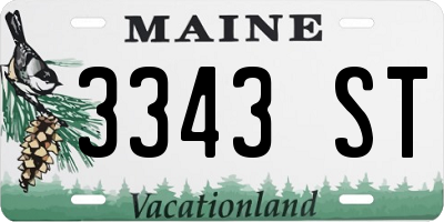 ME license plate 3343ST