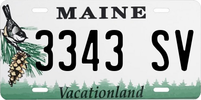 ME license plate 3343SV