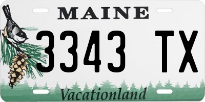 ME license plate 3343TX