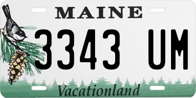 ME license plate 3343UM