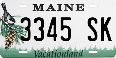 ME license plate 3345SK