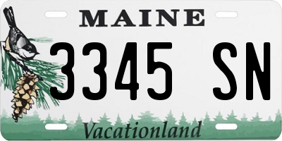 ME license plate 3345SN