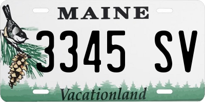 ME license plate 3345SV