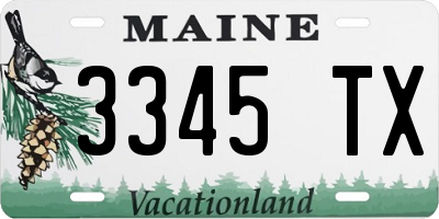 ME license plate 3345TX