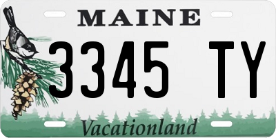 ME license plate 3345TY
