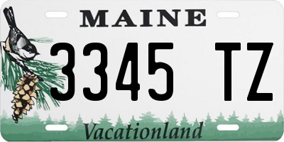 ME license plate 3345TZ