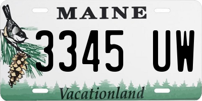ME license plate 3345UW