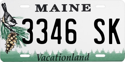 ME license plate 3346SK