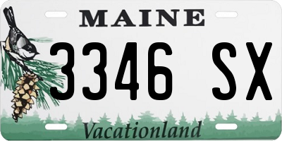 ME license plate 3346SX