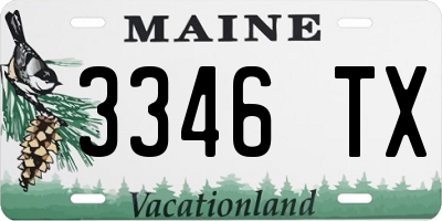 ME license plate 3346TX