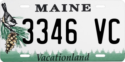 ME license plate 3346VC