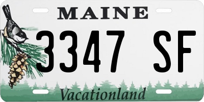 ME license plate 3347SF