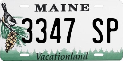 ME license plate 3347SP