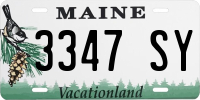 ME license plate 3347SY