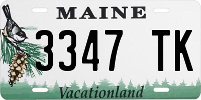 ME license plate 3347TK