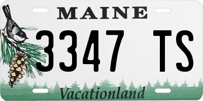 ME license plate 3347TS