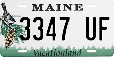 ME license plate 3347UF